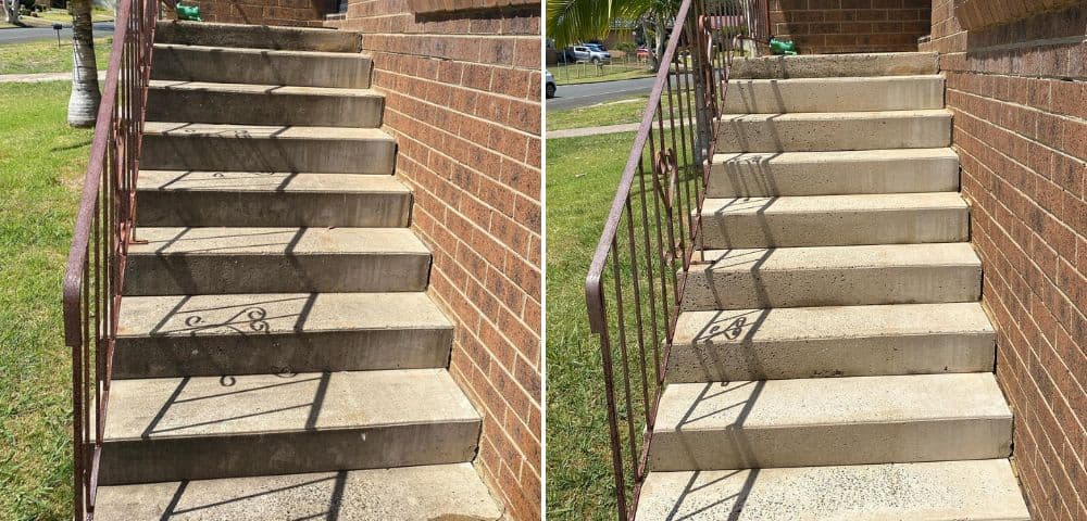 Stone staircase cleaning